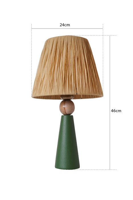 Opviq Lámpara de Mesa de Cerámica Verde y Marrón